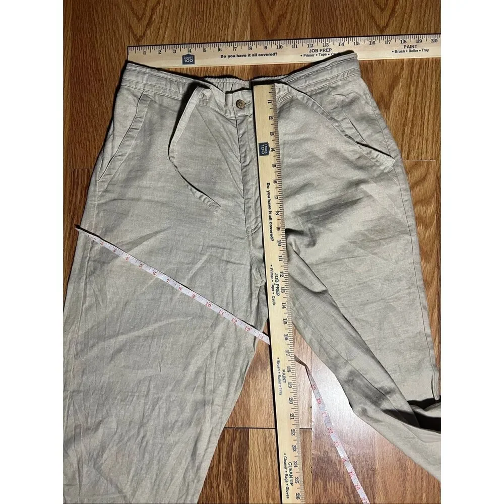 Cubavera Men’s Linen Blend Comfort Lounge Pants Medium Elastic Drawstring